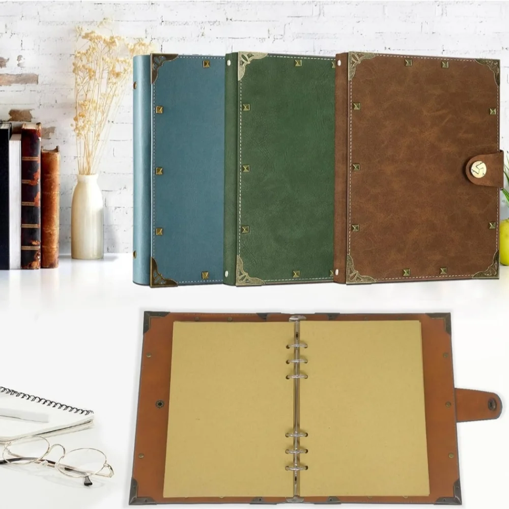 SEEHAN A5 Journal Vintage Binder Journal Notebook 200 Blank Pages PU Leather - Picture 5 of 7